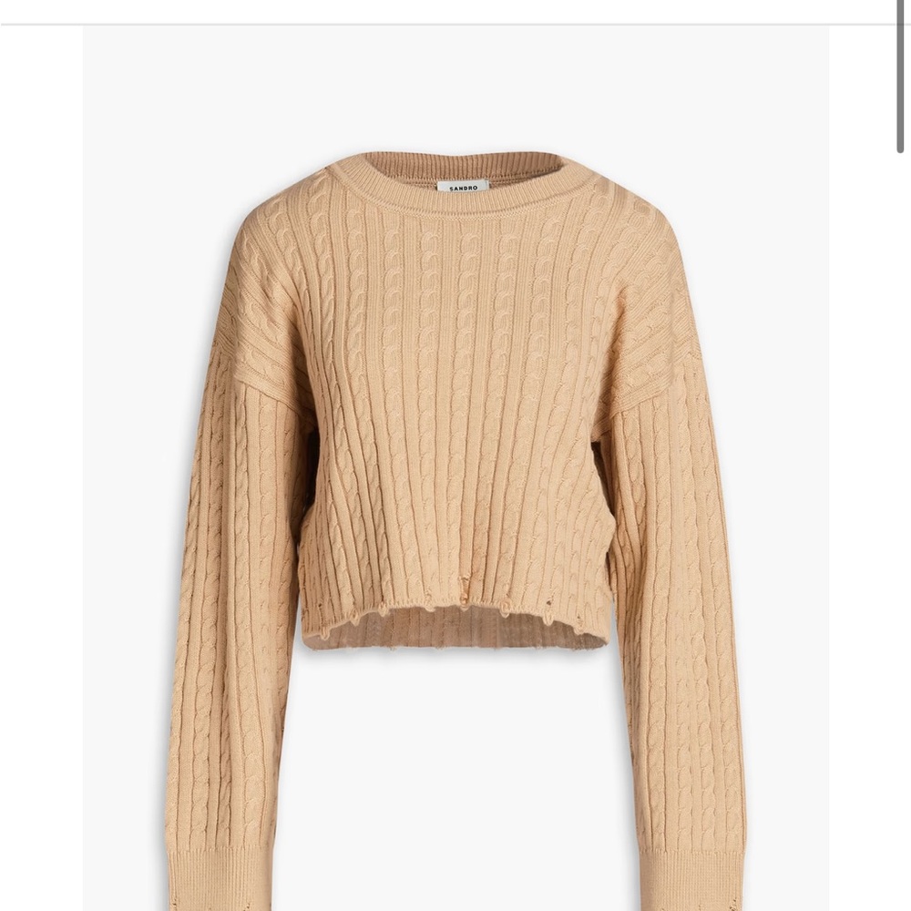 Sandro Cable Knit Beige Sweater size 1